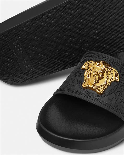 versace pool slides black|versace palazzo slides sale.